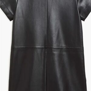 Tractr Black Faux Leather Casual Kids Dress. Shift Dress